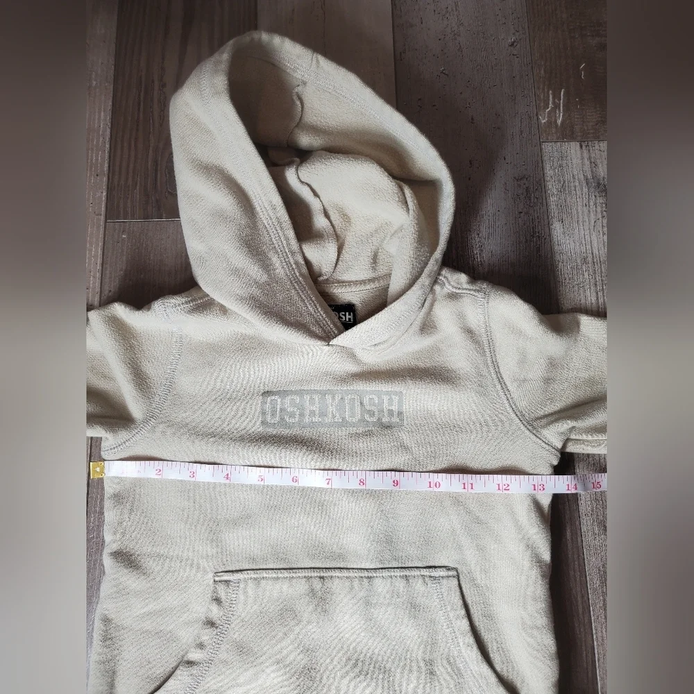 OshKosh B'gosh Beige Cream Fleece Pullover Hoodie Toddler Boy NWOT